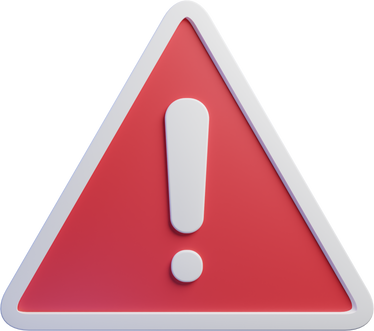 a red warning sign with an exclamation mark
